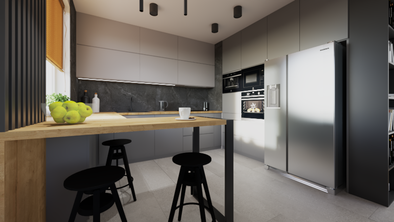 Grafitowa kuchnia